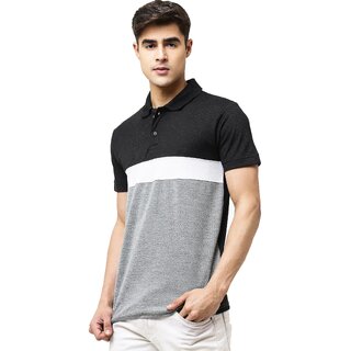 Affordable Men Leotude Men Black Color Block Cotton Blend Casual T-Shirt 2025 at ShopCircuit | O
