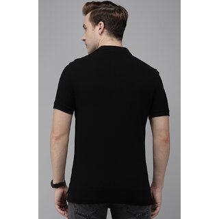 Chic Men Leotude Men Black Color Block Cotton Blend Casual T-Shirt 2025 at ShopCircuit | ONDC