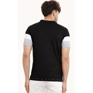 Luxurious Men Leotude Men Black Color Block Cotton Blend Casual T-Shirt 2025 at ShopCircuit | ON