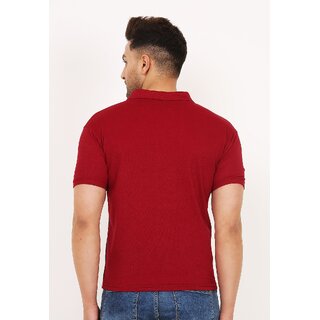 Chic Men Leotude Men Maroon Color Block Cotton Blend T-Shirt 2025 at ShopCircuit | ONDC