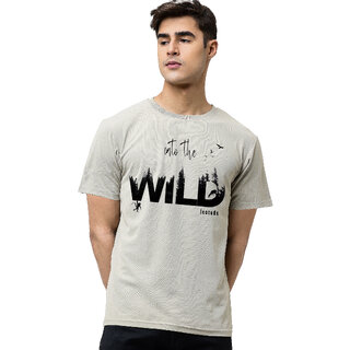 Elegant Men Leotude Men Grey Printed Cotton Blend Casual T-Shirt 2025 at ShopCircuit | ONDC