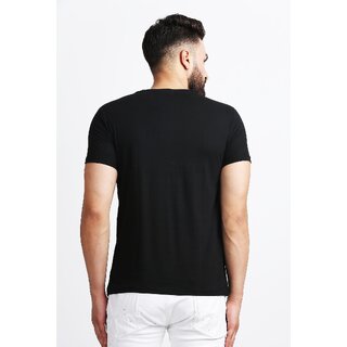 Affordable Men Leotude Men Black Printed Cotton Blend Casual T-Shirt 2025 at ShopCircuit | ONDC