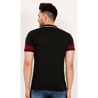 Modern Men Leotude Men Maroon Color Block Cotton Blend T-Shirt 2025 at ShopCircuit | ONDC