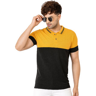 Affordable Men Leotude Men Maroon Color Block Cotton Blend T-Shirt 2025 at ShopCircuit | ONDC
