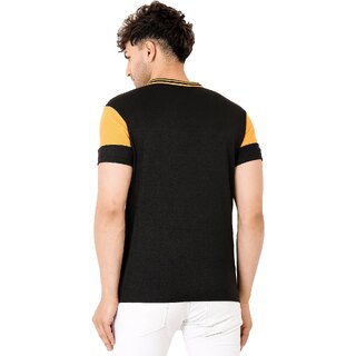 Affordable Men Leotude Men Maroon Color Block Cotton Blend T-Shirt 2025 at ShopCircuit | ONDC