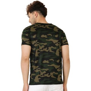 Exclusive Men Leotude Men Olive Camouflage Cotton Blend Casual T-Shirt 2025 at ShopCircuit | OND