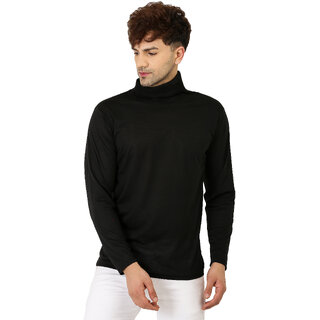 Trendy Men Leotude Men Black Solid Cotton Blend T-Shirt 2025 at ShopCircuit | ONDC