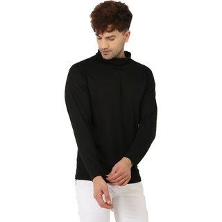 Trendy Men Leotude Men Black Solid Cotton Blend T-Shirt 2025 at ShopCircuit | ONDC
