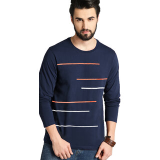 Modern Men Leotude Men Navy Printed Cotton Blend T-Shirt 2025 at ShopCircuit | ONDC
