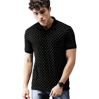 Latest Men Leotude Men Black Printed Cotton Blend Casual T-Shirt 2025 at ShopCircuit | ONDC
