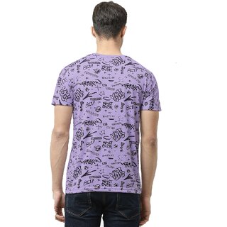Stylish Men Leotude Men Purple Printed Cotton Blend Casual T-Shirt 2025 at ShopCircuit | ONDC