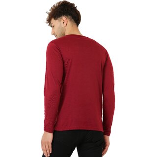 Elegant Men Leotude Men Maroon Printed Cotton Blend T-Shirt 2025 at ShopCircuit | ONDC