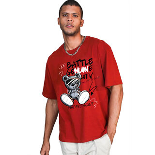 Sophisticated Men Leotude Men Red Printed Cotton Blend T-Shirt 2025 at ShopCircuit | ONDC