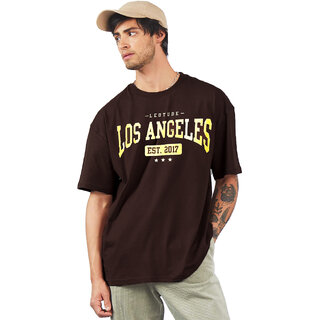 Best Men Leotude Men Brown Printed Cotton Blend T-Shirt 2025 at ShopCircuit | ONDC