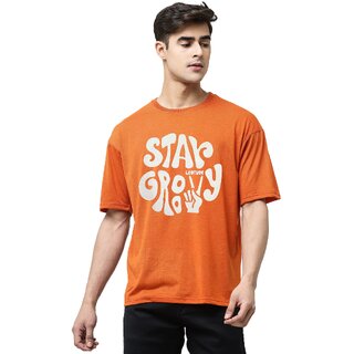 Trendy Men Leotude Men Orange Printed Cotton Blend T-Shirt 2025 at ShopCircuit | ONDC