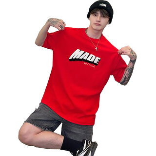 Chic Men Leotude Men Red Printed Cotton Blend T-Shirt 2025 at ShopCircuit | ONDC