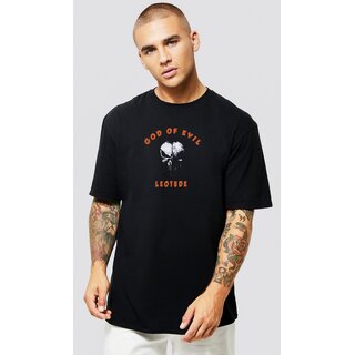 Trendy Men Leotude Men Black Printed Cotton Blend T-Shirt 2025 at ShopCircuit | ONDC