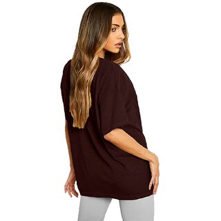 Trendy Women Leotude Brown Printed Cotton Blend Round Neck Half Sleeve T-Shirts For Womens 2025 