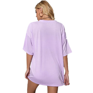 Exclusive Women Leotude Purple Printed Cotton Blend Round Neck Half Sleeve T-Shirts For Womens 2