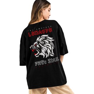 Chic Women Leotude Black Printed Cotton Blend Round Neck Half Sleeve T-Shirts For Womens 2025 at