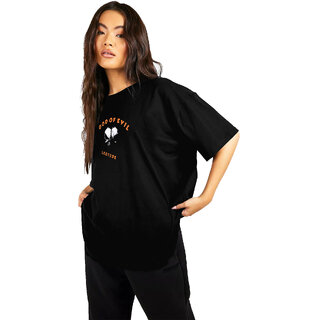 Top Women Leotude Black Printed Cotton Blend Round Neck Half Sleeve T-Shirts For Womens 2025 at 
