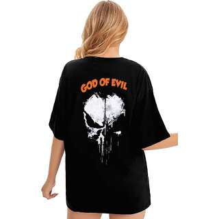 Modern Women Leotude Black Printed Cotton Blend Round Neck Half Sleeve T-Shirts For Womens 2025 