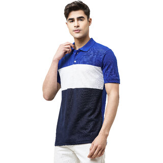 Sophisticated Men Leotude Men Blue Color Block Cotton Blend Casual T-Shirt 2025 at ShopCircuit |
