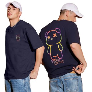 Sophisticated Men Leotude Men Navy Printed Cotton Blend T-Shirt 2025 at ShopCircuit | ONDC