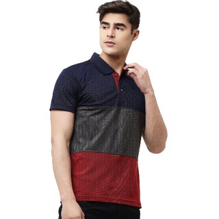 Latest Men Leotude Men Navy Color Block Cotton Blend T-Shirt 2025 at ShopCircuit | ONDC