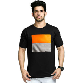 Affordable Men Leotude Men Black Printed Cotton Blend Casual T-Shirt 2025 at ShopCircuit | ONDC