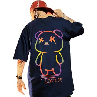 New Men LEOTUDE Men's Oversize Cottonblend Half Sleeve Printed Tshirt 2025 at ShopCircuit | ONDC