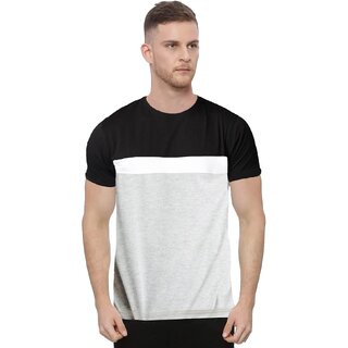 Modern Men Leotude Men Black Color Block Cotton Blend Casual T-Shirt 2025 at ShopCircuit | ONDC