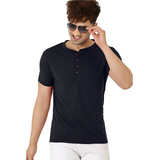 Stylish Men Leotude Men Black Solid Cotton Blend Casual T-Shirt 2025 at ShopCircuit | ONDC