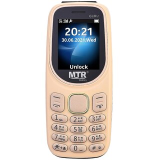MTR Guru (Dual Sim, 1.77 Inch Display, 1100 mAh Battery, Gold) - Mobile Phone | Buy online on ZillyBuy