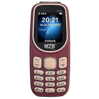 MTR Guru(Dual Sim, 1.77 Inch Display, 1100 mAh Battery, Maroon) - Mobile Phone | Buy online on ZillyBuy