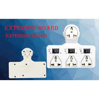 Multi Plug 3+3 Universal Socket Adaptor with Led Indicator  Individual Switch, 6 Amp Extension Cord Board