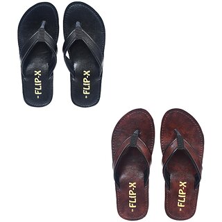Affordable Men FLIP X Men's Slipper Combo of 2 - Stylish Synthetic Leather Comfort 2025 at ShopC