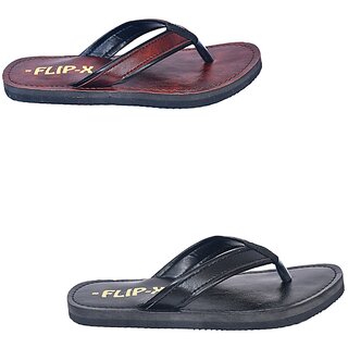 Affordable Men FLIP X Men's Slipper Combo of 2 - Stylish Synthetic Leather Comfort 2025 at ShopC