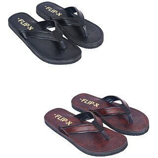 Affordable Men FLIP X Men's Slipper Combo of 2 - Stylish Synthetic Leather Comfort 2025 at ShopC