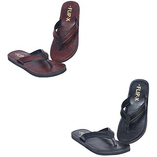 Affordable Men FLIP X Men's Slipper Combo of 2 - Stylish Synthetic Leather Comfort 2025 at ShopC