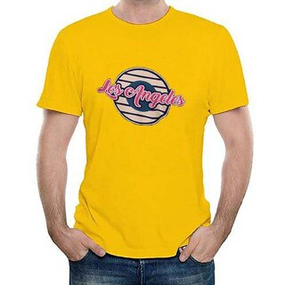 Elegant Men HIT SQUARE Yellow Pure Cotton Round Neck Printed For Men 2025 at ShopCircuit | ONDC