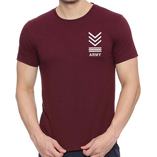 Chic Men HIT SQUARE Maroon Pure Cotton Round Neck Printed For Men 2025 at ShopCircuit | ONDC