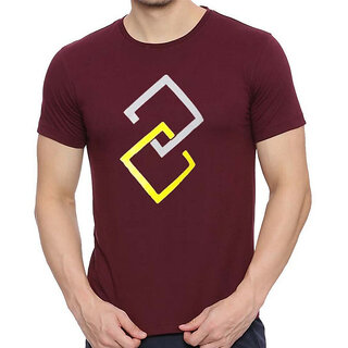 Chic Men HIT SQUARE Maroon Pure Cotton Round Neck Printed For Men 2025 at ShopCircuit | ONDC