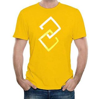 Luxurious Men HIT SQUARE Yellow Pure Cotton Round Neck Printed For Men 2025 at ShopCircuit | OND