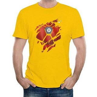 Trendy Men HIT SQUARE Yellow Pure Cotton Round Neck Printed For Men 2025 at ShopCircuit | ONDC
