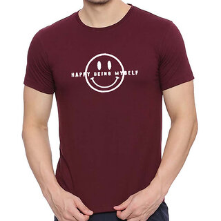 Premium Men HIT SQUARE Maroon Pure Cotton Round Neck Printed For Men 2025 at ShopCircuit | ONDC