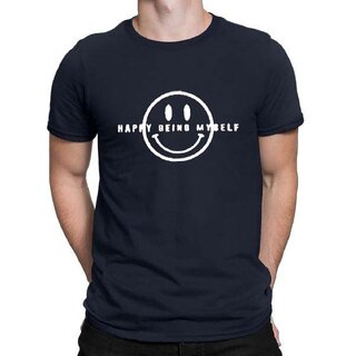 Top Men HIT SQUARE Navy Blue Pure Cotton Round Neck Printed For Men 2025 at ShopCircuit | ONDC