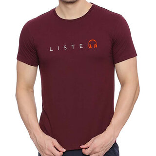 Modern Men HIT SQUARE Maroon Pure Cotton Round Neck Printed For Men 2025 at ShopCircuit | ONDC