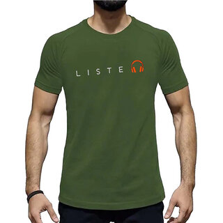 Trendy Men HIT SQUARE Olive Pure Cotton Round Neck Printed For Men 2025 at ShopCircuit | ONDC