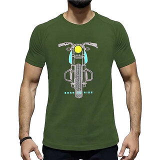 Chic Men HIT SQUARE Olive Pure Cotton Round Neck Printed For Men 2025 at ShopCircuit | ONDC